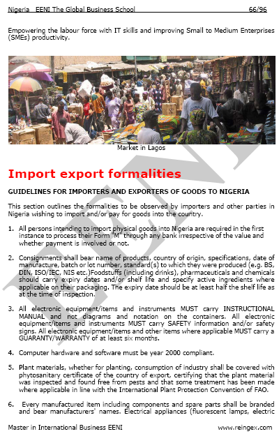 Нигерия экспорт-импорт Формальности
